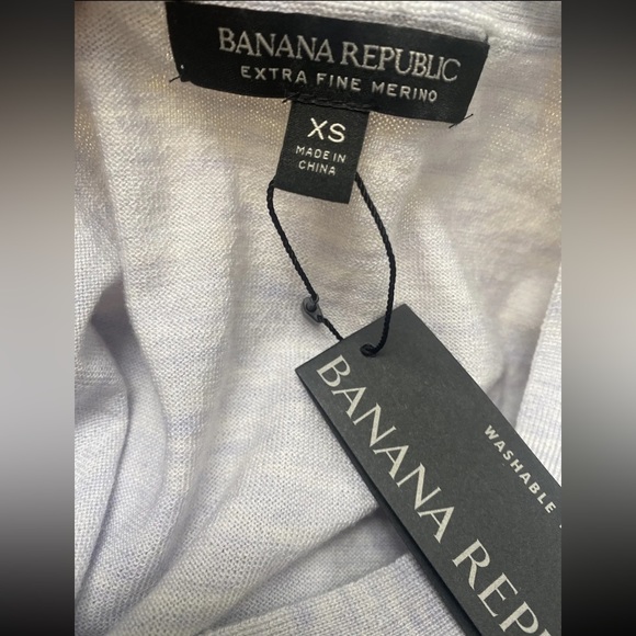 BANANA REPUBLIC Women's LOVELY Emb Sweater NWT Gray/Blue XS Washable Merino Wool - Picture 8 of 10